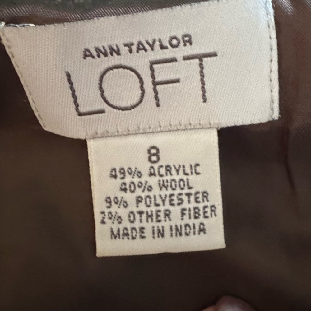 LOFT Pink and Brown tweed Checkered Mini Skirt - Picture 2 of 6